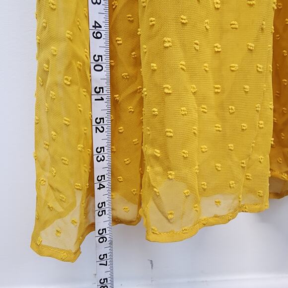 Anthropologie Ruffle Smocked Maxi Dress Size S Dark Yellow Cottage Prairie Boho - Picture 15 of 16